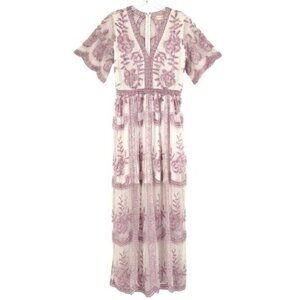 Altar'd State Women’s Embroidered Floral Lace Maxi Dress